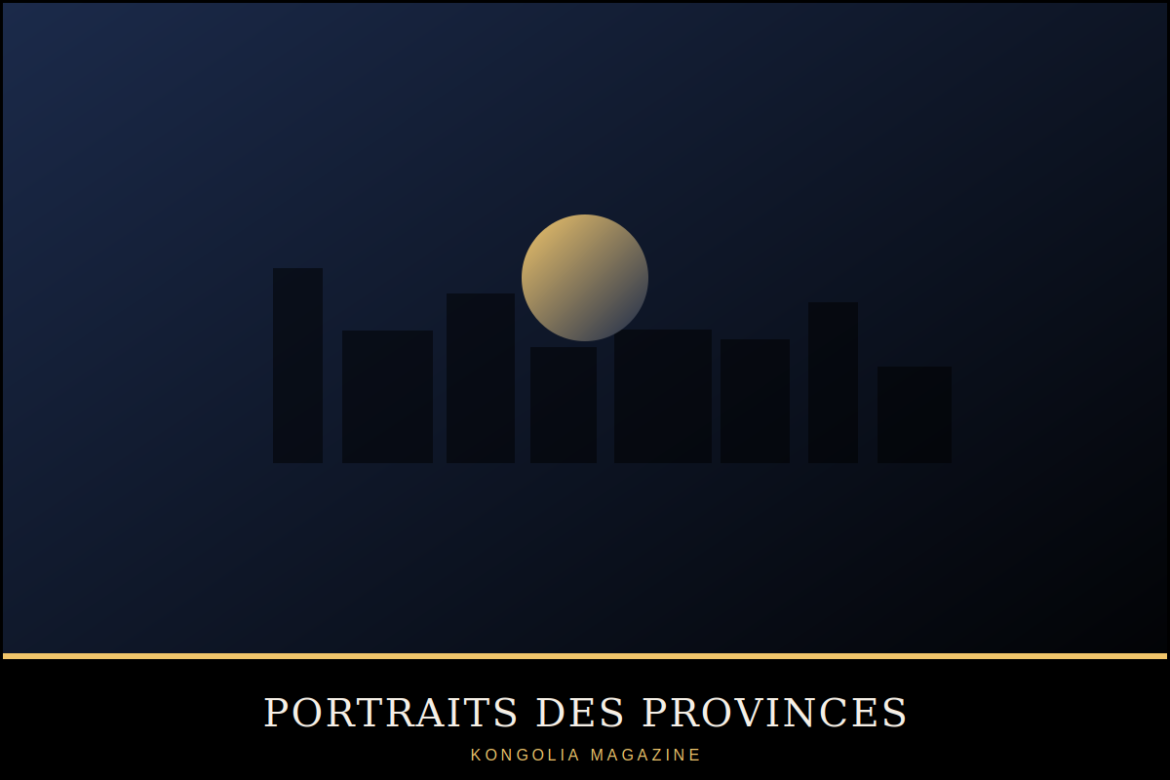 Illustration stylisée d'une savane et d'une ancienne piste évoquant la ville de Kamina.